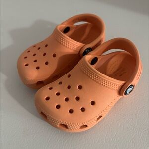Crocs Melon Orange Slip-On Classic Clog Shoes Toddler Girl or Boy Size 7